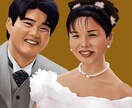 あなたの大切な写真をお洒落な油絵風イラストにします 記念日やプロフ画、ギフトや結婚式のウェルカムボードに最適 イメージ1