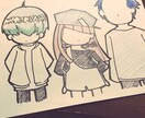 あなたの想像をイラストにします 一回につき3枚、アナログデフォルメイラストです イメージ2