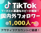 TikTokフォロワー 1,000人～増加させます 10代～30代向けSNSの決定版！アクティブアカウント向け！ イメージ1