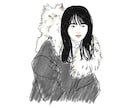 プレゼントにぴったり！おしゃれな線画似顔絵描きます 女性ファッション誌掲載などで活躍中のイラストレーターが制作 イメージ6