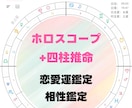 ホロスコープ+四柱推命 恋愛運鑑定、相性鑑定します ご自身の宿命と運気、二人の相性を西洋と東洋の両面から分析 イメージ1