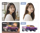 画像の自然な修正・切り抜きなどを行います 商用・SNS用OK！写真レタッチで、もっときれいに。 イメージ2