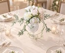 造花で結婚式のテーブルアレンジ作ります 生花禁止の会場にも最適です。カラー、花材等ご相談ください イメージ6