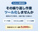 Pythonで業務自動化ツールを作成します 先着3名モニター価格｜データ収集・整理を自動化 イメージ1