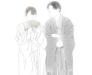 ウェディングや記念日に使える線画イラストにします 印刷可能！結婚式ペーパーアイテム、花嫁DIY、記念日にどうぞ イメージ4