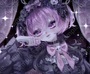 厚塗りでSNSアイコン､立ち絵､1枚絵描きます ゴシック、病み系、ロリィタ、ダークメルヘン、アンティークな絵 イメージ10