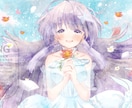 癒されるデジタル水彩画作成いたします 癒されるふんわりした可愛いの女の子描きます☆商用利用込み イメージ8