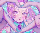 可愛いポップでカラフルな女の子を描きます あなたの思う「可愛い」を作ります イメージ1