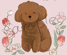 お花と愛犬の似顔絵・アイコン描きます やわらかいタッチのイラストですペット/犬/似顔絵/イラスト イメージ1