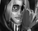 アイコンとして使えるシックな似顔絵描きます モノクロのかっこいいイラストを提供します イメージ1