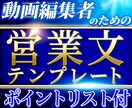 動画編集者必見！営業文テンプレート売ります 【効果爆増？！】クライアント視点の営業文ポイントリスト付き！ イメージ1