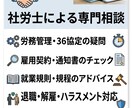 現役の社労士が労務のお悩みにズバッと答えます 3,000円で！社労士が労務トラブルや規程の疑問を迅速解決 イメージ1