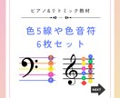 ピアノ&リトミック教材作成してます 色5線&色音符で幼児にもわかりやすい！教室名入れられます イメージ1