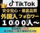 TikTok✦フォロワー＋1000人拡散します TikTok✦保証期間15日間｜減少時は1度限り補填対応可能 イメージ1