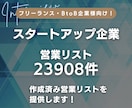 スタートアップ企業のリスト23908件を提供します 【フリーランス、案件獲得、BtoBにオススメ】営業リスト イメージ1