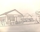 手描きスケッチ作成(モノクロ・カラー)致します 造園・緑化・建築外観、内観スケッチパース(モノクロ・カラー) イメージ2