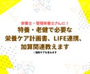 栄養ケア計画書、LIFE連携、加算取得教えます 【施設栄養士・管理栄養士に！】今話題の個別ケア〜加算取得まで イメージ1