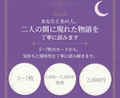 あなたとあの人、二人の間に現れた物語を読みます 5〜7枚のカードから、気持ちと関係性を丁寧に読み解きます イメージ1