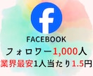 Facebookフォロワー1,000人増加します 【低価格・高品質・安全・素早く】 イメージ1