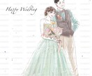 暖かいタッチでウエディングイラストお描きします 前撮りや挙式のお写真を記念にイラスト化しませんか？ イメージ1