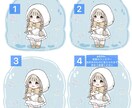 梅雨のミニてるてるちゃん量産イラスト描きます 色を変えてご希望のビジュアルにオプションでさらに理想に近く イメージ4