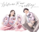 にっこり笑顔溢れるウェルカムボードをお描きします 結婚式を彩るふんわり柔らかい似顔絵ウェルカムボード イメージ3