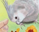 愛鳥さんを水彩絵の具で【ミニ色紙】に描きます 鳥さんの誕生日・記念日にちなんだお花を添えて水彩画を描きます イメージ2