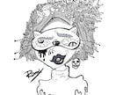 商用利用OK/メンヘラ病み系イラスト描きます ゴシック・ダーク・ホラー・闇・メンヘラ・病み系女子 イメージ1