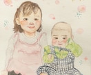 送料込み！手描き水彩原画を2Lサイズで届けます 家族の記念日や大切な方へのプレゼント、ペットとの思い出に！ イメージ1