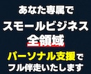 あなた専属で【スモールビジネス全領域】を伴走します 「本気で事業を構築・実行したい方限定」完全パーソナル実践支援 イメージ1