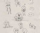 手描き白黒イラストを描きます ゆるい手描き白黒イラストにちょっと加工を施したイラストです！ イメージ8