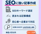 SEO対策！お試し価格となります どんな記事を書くのか？まずはお試し価格で試してみたい方へ イメージ1