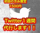 Twitter1週間代行致します こちらは初回の方のみご購入お待ちしております。 イメージ1