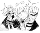 白黒ラクガキスケッチイラスト描きます 気軽に他人の描くOCが見たい人へ！詰め込み絵やラフ立ち絵など イメージ3