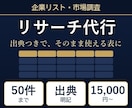 50件までのリサーチ・リスト作成を代行します 出典つきで、そのまま使える表にして納品します イメージ1