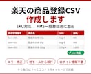 楽天の商品登録CSVをSKU対応で作成します RMS一括登録用に整形｜エラー修正・他モール移行も対応 イメージ1