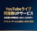 YouTubeライブ同接を30日24時間増やします 配信回数無制限★リアルユーザーが毎回180分間の視聴を維持！ イメージ2