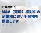 M&A（売却）検討中の貴社に買い手候補を提案します IT企業特化｜シナジー想定付き イメージ1