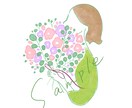 花束を持った女性のイラストお描きします 好きな花束×横顔　SNSアイコンに◎ イメージ4