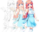 イラスト分業お受けします 線画のみや着色のみ、衣装だけのご依頼もお受けします！ イメージ1