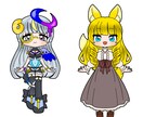ワンコイン1体ミニキャラ立ち絵描きます 2体セットで1000円！自分用にもお友達にプレゼントにも！ イメージ1