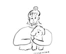 母の日プレゼントにも！愛犬と一緒に似顔絵描きます 人物のみ・わんちゃん一緒でもOK! イメージ3
