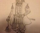甲冑着せて似顔絵描きます ●全身を描写。●甲冑のデザインは応相談。 イメージ3