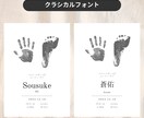 おしゃれな実物サイズの手形・足形ポスター作成します ご両親へのプレゼントや出産祝いにもおすすめです イメージ4