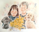 手描きの温かい似顔絵を水彩でお描きします 還暦祝いや米寿祝い、ウェディングにおすすめです(A4サイズ) イメージ7