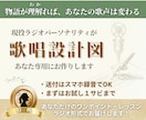 ラジオパーソナリティが【専用歌唱設計図】作ります 「なぜか素人っぽい」を卒業！言葉のプロが曲の物語を翻訳します イメージ1