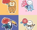 ポップで可愛い動物×○○イラストを描きます 花や食べ物などお好きな小物と組み合わせOK イメージ2