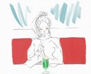 ゆるい雰囲気の女の子を描きます カラー、モノクロ、写真を元にした似顔絵等もOK イメージ3
