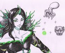 白黒のキャラクターイラストを描きます 線画での白黒イラストです。一風変わったイラストを！ イメージ3