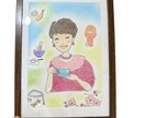 優しいタッチの似顔絵を手描きで作成します A4版プレゼントに！オプション文字入れや背景追加など イメージ3